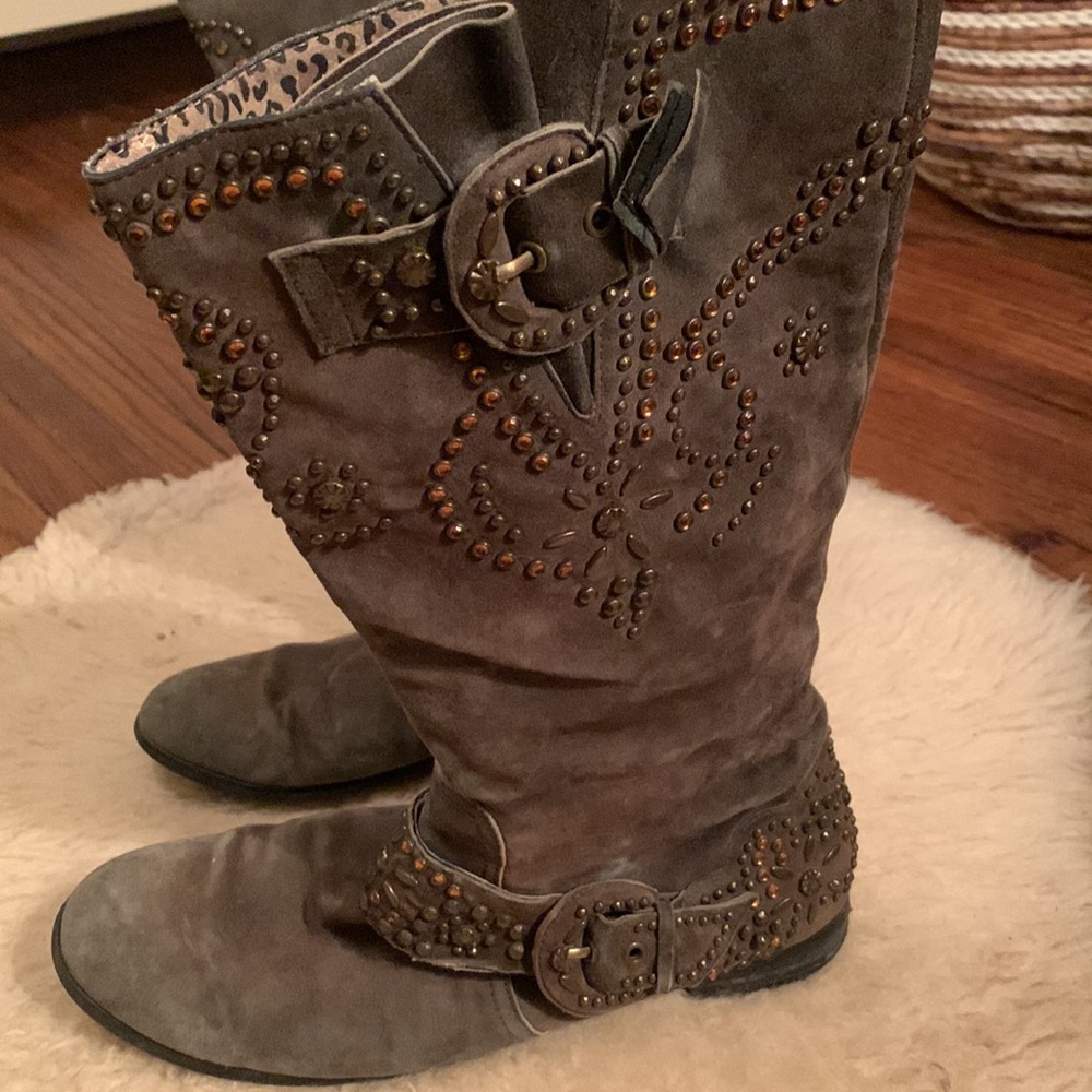 Vintage Cowboy Boots with Studs and Buckles